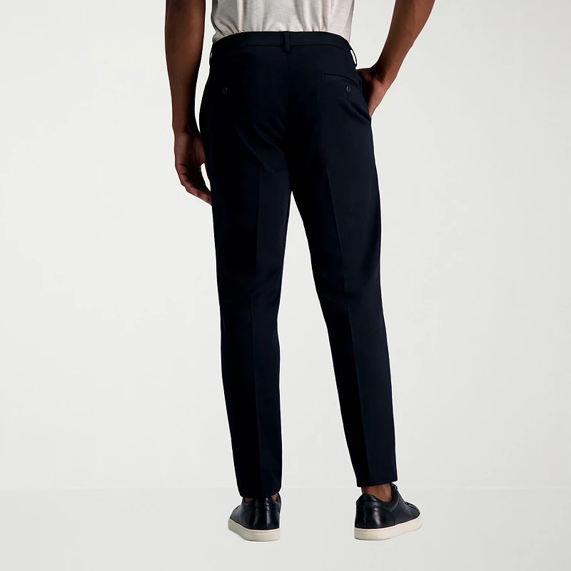 Haggar Wrinkle Free Performance Khaki Mens Comfort Waistband Slim Fit Flat Front Pant