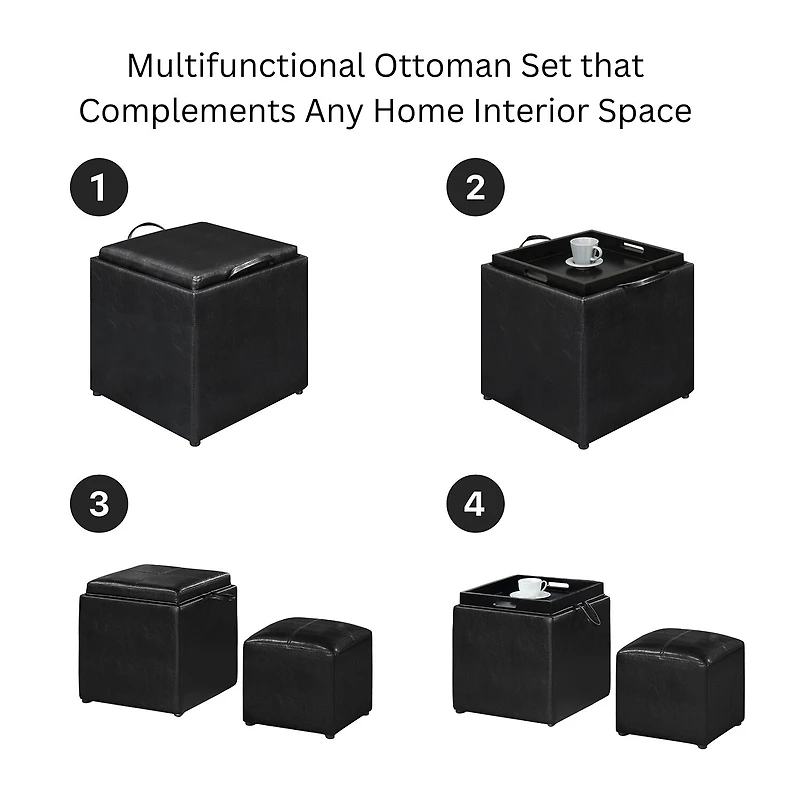 Convenience Concepts Designs4comfort Cushioned Ottoman