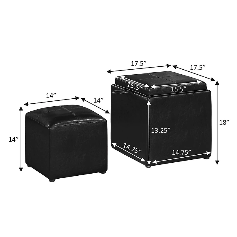 Convenience Concepts Designs4comfort Cushioned Ottoman