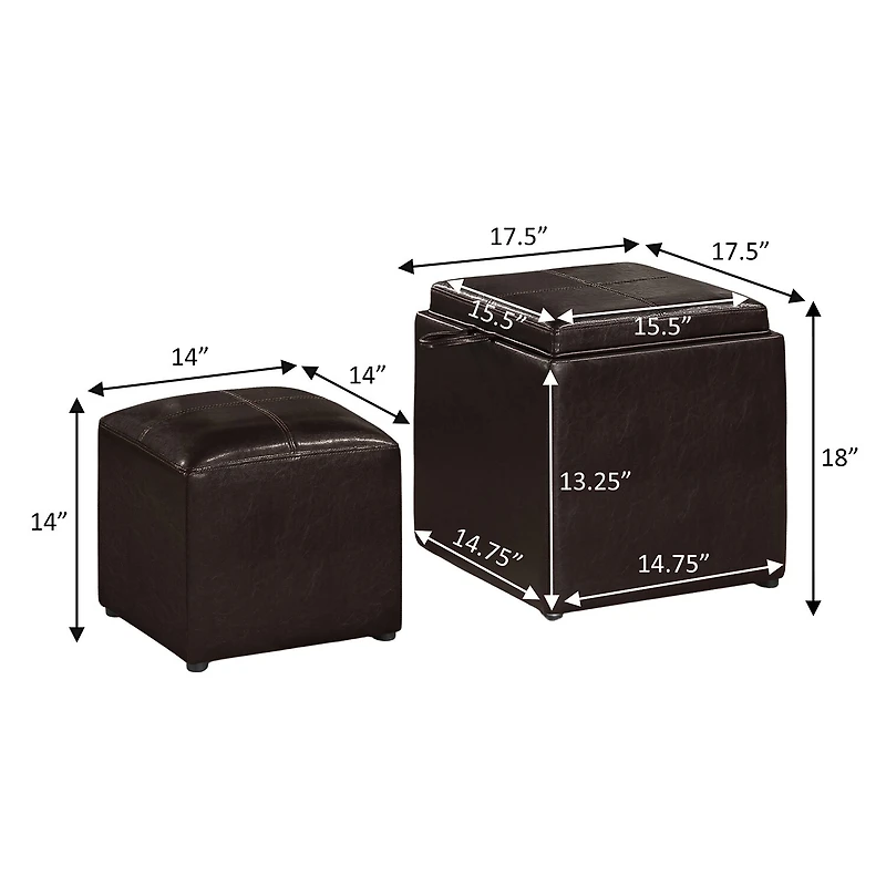 Convenience Concepts Designs4comfort Cushioned Ottoman