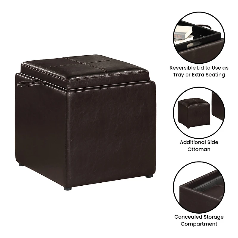 Convenience Concepts Designs4comfort Cushioned Ottoman