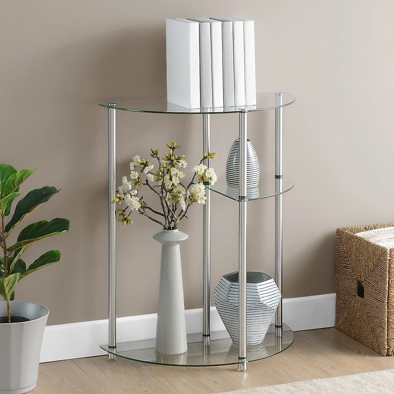 Convenience Concepts Designs2go Living Room Collection Glass Console Table