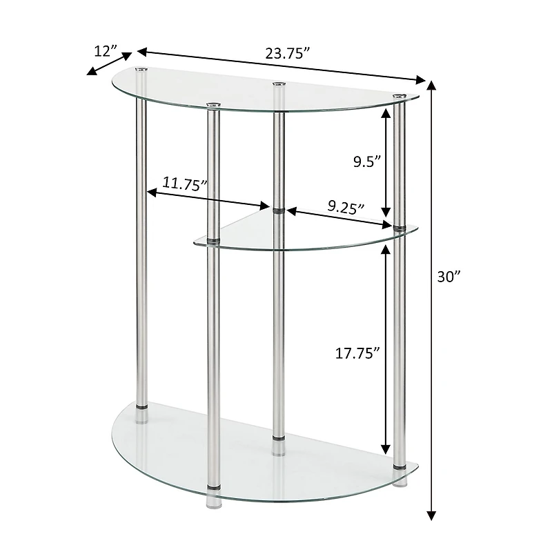 Convenience Concepts Designs2go Living Room Collection Glass Console Table