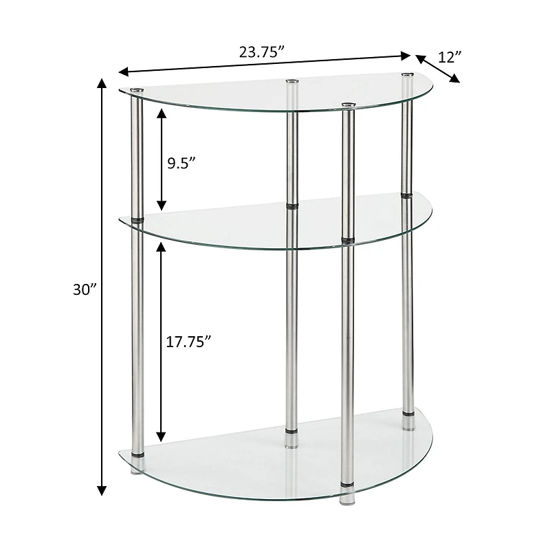 Convenience Concepts Designs2go Living Room Collection Glass Console Table