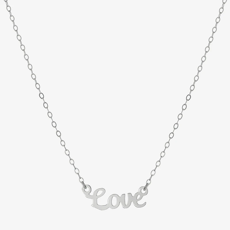 Silver Treasures Love Womens Sterling Silver 16 Inch Pendant Necklace