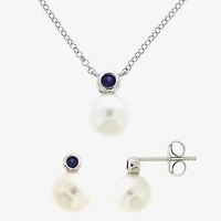 Womens White Cultured Freshwater Pearl Sterling Silver 3-pc. Jewelry Set