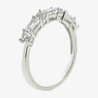 Womens 2.5MM Lab Created White Sapphire Sterling Silver Band