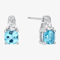 Lab-Created White Sapphire Sterling Silver Earrings