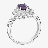 Womens Lab Created Blue Alexandrite Sterling Silver Cocktail Ring