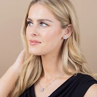 Diamond Blossom (G / Si2) 1 CT. T.W. Lab Grown White Diamond 10K Gold 6.1mm Round Stud Earrings