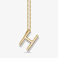 Initial Womens 1/10 CT. T.W. Natural White Diamond 10K Gold 18 Inch Pendant Necklace