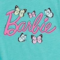Big Kid Girls Round Neck Short Sleeve Classic Fit Barbie Graphic T-Shirt