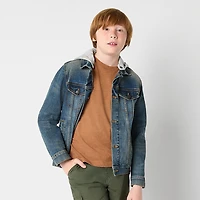 Thereabouts Little & Big Kid Boys Denim Hooded Midweight Trucker Jacket