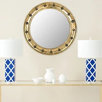 Safavieh 26.5 X 26.5 Gold Round Mariner Wall Mount Round Wall Mirror