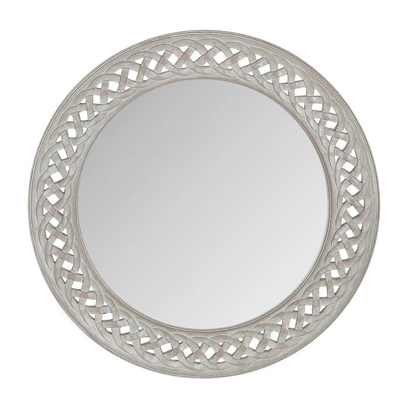Safavieh 24" X 24" Braided Chain Wall Mount Round Wall Mirror