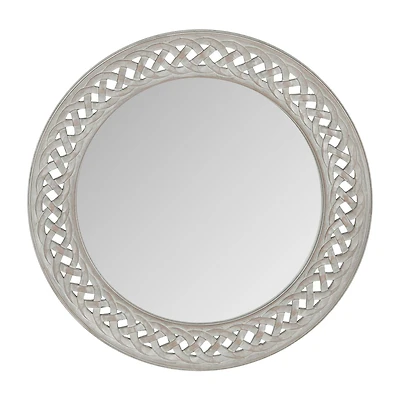 Safavieh 24" X 24" Braided Chain Wall Mount Round Wall Mirror