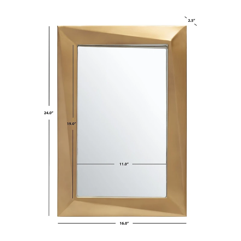 Safavieh 16" X 24" Gold Ellarose Wall Mount Rectangular Wall Mirror