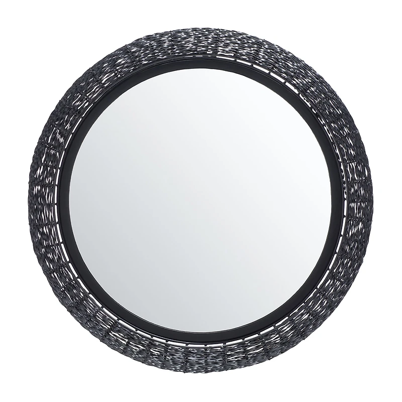 Safavieh 21.5" X 21.5" Black Iona Wall Mount Round Wall Mirror