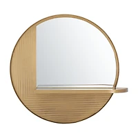 Safavieh 24" X 24" Gold Maileen Wall Mount Round Wall Mirror