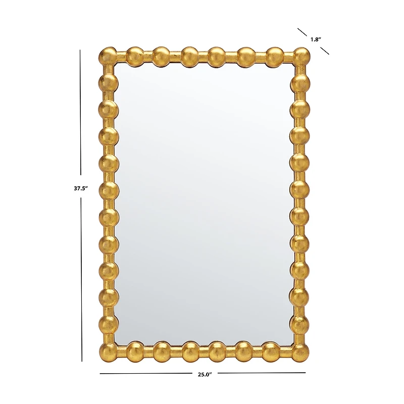 Safavieh 25" X 37.5" Gold Rectangle Rynne Wall Mount Rectangular Wall Mirror