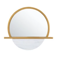 Safavieh 23" X 19.75" Gold Sarada Wall Mount Round Wall Mirror