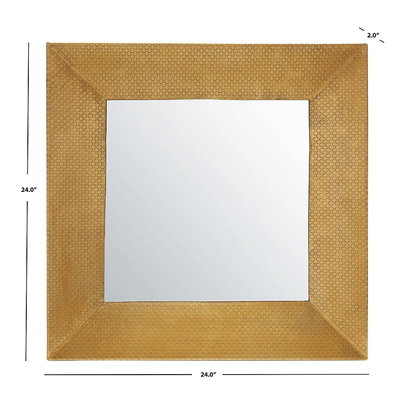 Safavieh 24" X 24" Gold Square Pallava Wall Mount Square Wall Mirror