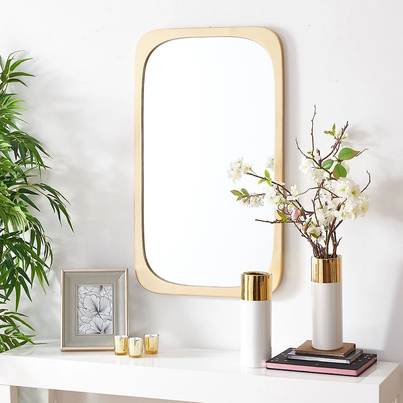 Safavieh 21" X 36" Gold Bramwell Wall Mount Rectangular Wall Mirror