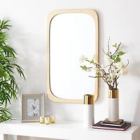 Safavieh 21" X 36" Gold Bramwell Wall Mount Rectangular Wall Mirror