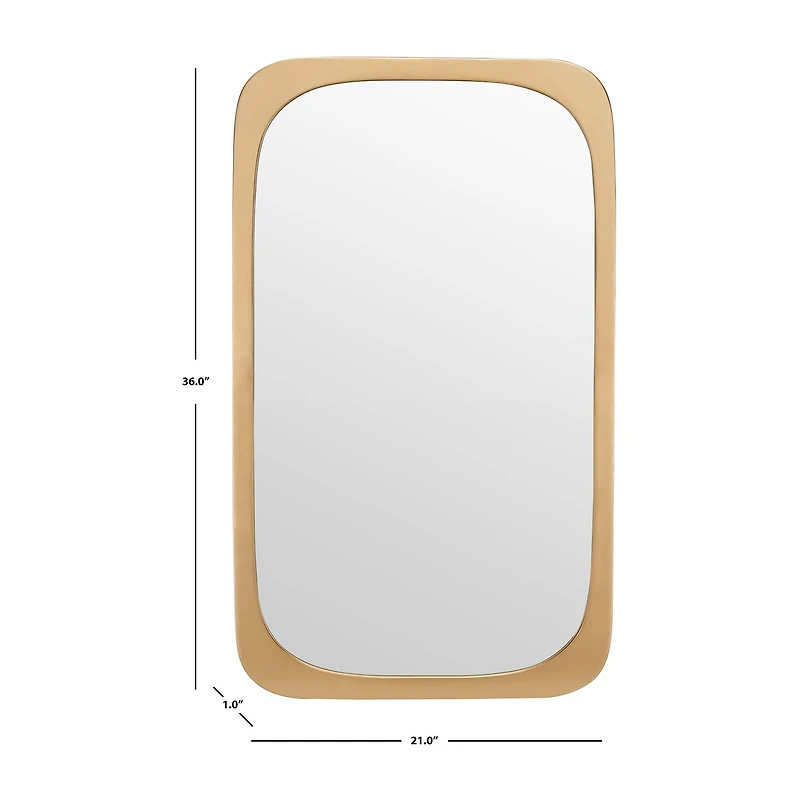 Safavieh 21" X 36" Gold Bramwell Wall Mount Rectangular Wall Mirror
