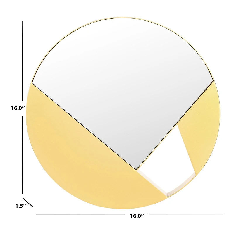 Safavieh 16" X 16" Gold Essa Wall Mount Round Wall Mirror