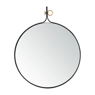 Safavieh 24" X 29.5" Black Chandlen Wall Mount Round Wall Mirror