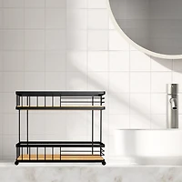 Popular Bath Woodhaven 2tier Shelf Caddy Bathroom Organizer