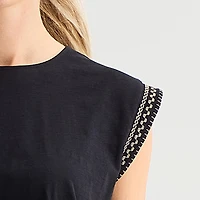 Liz Claiborne Womens Round Neck Sleeveless Blouse