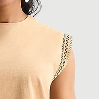 Liz Claiborne Womens Round Neck Sleeveless Blouse