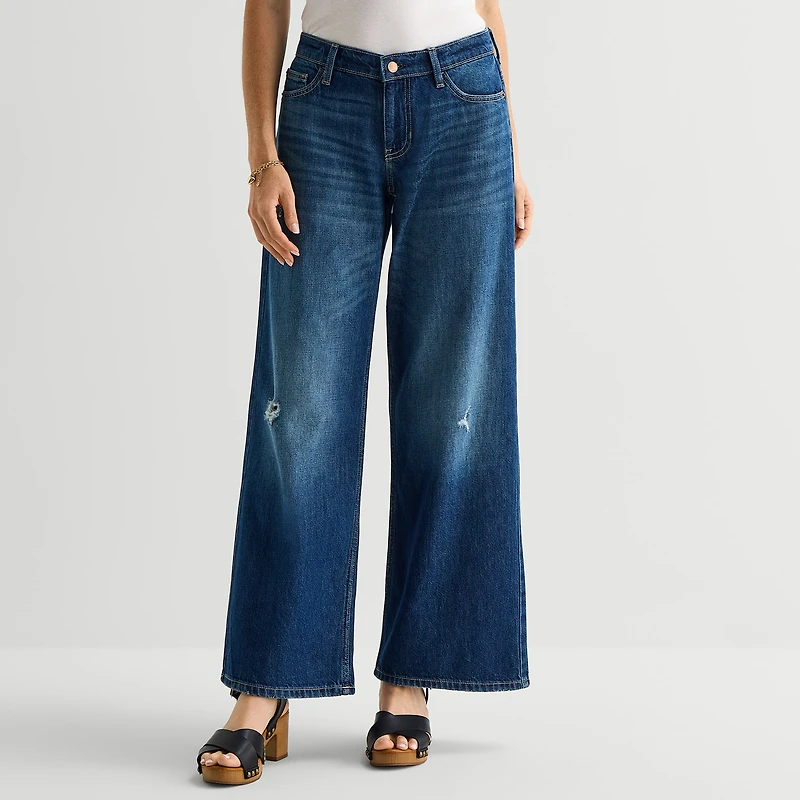 Arizona Womens Juniors Low Rise Baggy Fit Jean