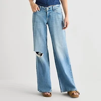 Arizona Womens Juniors Short Low Rise Baggy Fit Jean