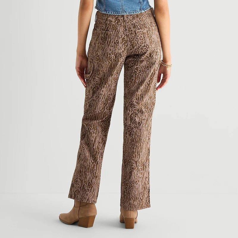 Arizona Womens Juniors Short Straight Leg Jean