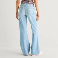 Arizona Womens Juniors Short Low Rise Bootcut Jean