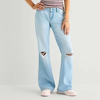 Arizona Womens Juniors Short Low Rise Bootcut Jean