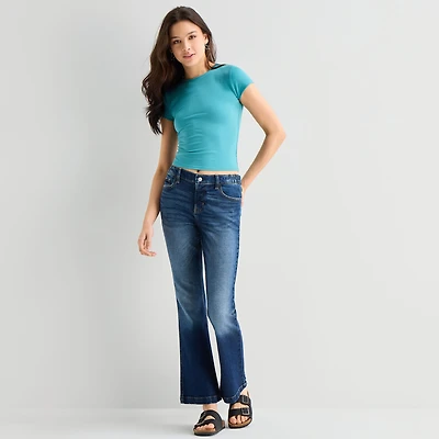 Arizona Curvy Womens Juniors High Rise Bootcut Jean