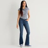 Arizona Womens Juniors Short Low Rise Bootcut Jean