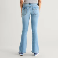 Arizona Womens Juniors Short Low Rise Bootcut Jean