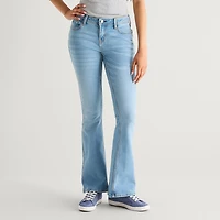Arizona Womens Juniors Short Low Rise Bootcut Jean