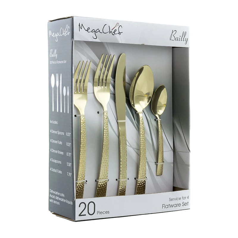 MegaChef Baily 20-pc. 18/10 Stainless Steel Flatware Set