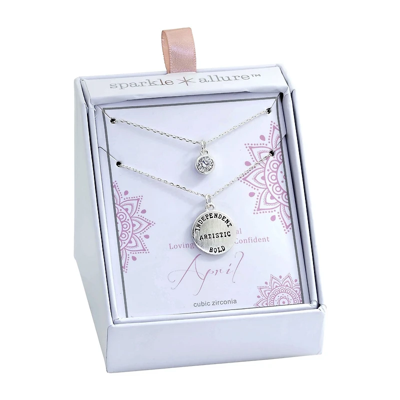 Sparkle Allure Womens Red Crystal Pure Silver Over Brass 2-pc. Necklace Set