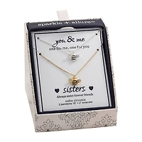 Sparkle Allure Womens Cubic Zirconia 18K Rose Gold Over Brass Pure Silver Over Brass 2-pc. Necklace Set