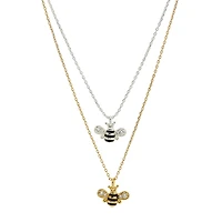 Sparkle Allure Womens Cubic Zirconia 18K Rose Gold Over Brass Pure Silver Over Brass 2-pc. Necklace Set