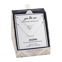 Sparkle Allure Womens Cubic Zirconia Pure Silver Over Brass Heart 2-pc. Necklace Set