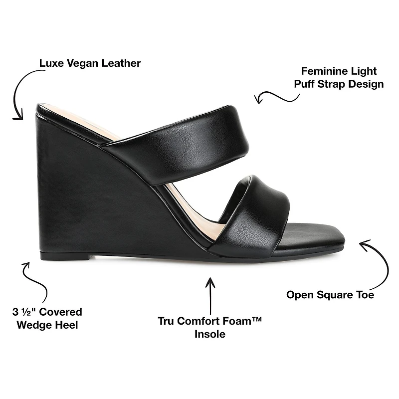 Journee Collection Kailee Womens Round Open Toe Wedge Heel Pumps