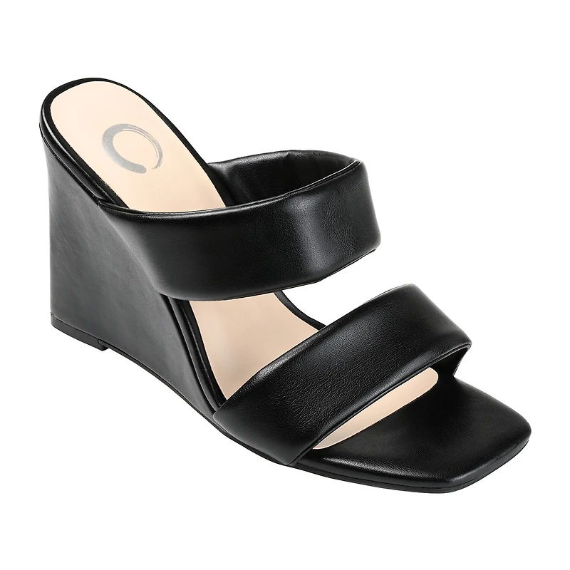 Journee Collection Kailee Womens Round Open Toe Wedge Heel Pumps